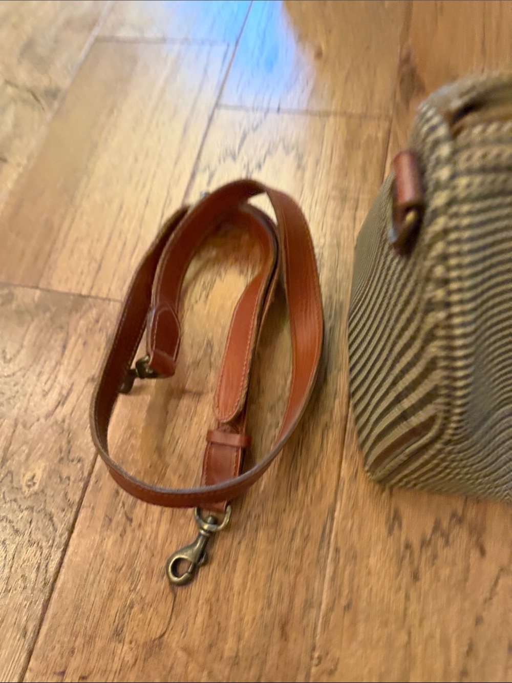 Vintage Polo Ralph Lauren Mini Boston Brown Houndstooth Satchel with Tan Accents - Picture 7 of 7